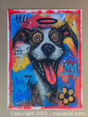 MaxSold Auction: Psychadelic Pup - Original Mixed Media portrait of dog, 24" x 18" by Tadas Zaicikas (TedyZet) - Toronto (Ontario, Canada) SELLER MANAGED Downsizing Online Auction - Harbord Street