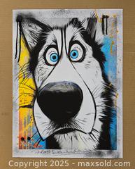 MaxSold Auction: Surprised Husky - Original Mixed Media portrait of dog, 24" x 18" by Tadas Zaicikas (TedyZet) - Toronto (Ontario, Canada) SELLER MANAGED Downsizing Online Auction - Harbord Street