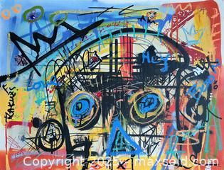 MaxSold Auction: Urban Pulse - Original Mixed Media graffiti based art, 18” x 24" by  Tadas Zaicikas (TedyZet) - Toronto (Ontario, Canada) SELLER MANAGED Downsizing Online Auction - Harbord Street