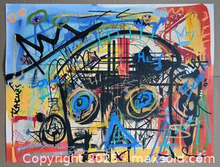 MaxSold Auction: Urban Pulse - Original Mixed Media graffiti based art, 18” x 24" by  Tadas Zaicikas (TedyZet) - Toronto (Ontario, Canada) SELLER MANAGED Downsizing Online Auction - Harbord Street
