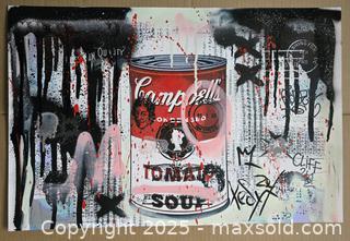 MaxSold Auction: Urban Soup - Original Mixed Media graffiti based art, 16” x 24" by Tadas Zaicikas (TedyZet) - Toronto (Ontario, Canada) SELLER MANAGED Downsizing Online Auction - Harbord Street