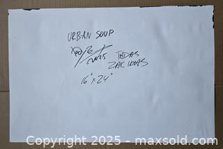 MaxSold Auction: Urban Soup - Original Mixed Media graffiti based art, 16” x 24" by Tadas Zaicikas (TedyZet) - Toronto (Ontario, Canada) SELLER MANAGED Downsizing Online Auction - Harbord Street