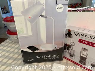 MaxSold Auction: 3-Piece Wine Set and Desk Lamp Lot 15 - Bear (Delaware, USA) SELLER MANAGED Downsizing Online Auction - Donna Marie Way
