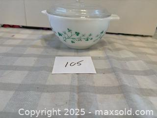 MaxSold Auction: Pyrex Bowl w/Lid Lot 105 - Bear (Delaware, USA) SELLER MANAGED Downsizing Online Auction - Donna Marie Way