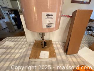 MaxSold Auction: Stick Lamp with Pink Shade Lot 67 - Bear (Delaware, USA) SELLER MANAGED Downsizing Online Auction - Donna Marie Way