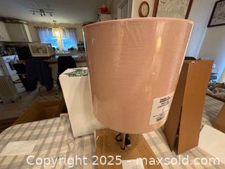 MaxSold Auction: Stick Lamp with Pink Shade Lot 67 - Bear (Delaware, USA) SELLER MANAGED Downsizing Online Auction - Donna Marie Way