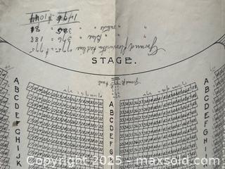 MaxSold Auction: Antique Massey Hall Opening 1st Concert Mendelssohn Choir Floor Plan Seating Chart c.1895 - Toronto (Ontario, Canada) PARTNER MANAGED Estate Sale Online Auction - Springbank Avenue