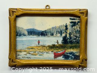 MaxSold Auction: W.M. Mitchell Miniature Watercolour “Lake Commandant” 1942 in Hand-Carved Frame - Toronto (Ontario, Canada) PARTNER MANAGED Estate Sale Online Auction - Springbank Avenue