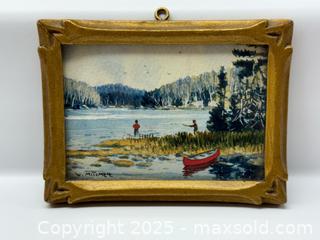 MaxSold Auction: W.M. Mitchell Miniature Watercolour “Lake Commandant” 1942 in Hand-Carved Frame - Toronto (Ontario, Canada) PARTNER MANAGED Estate Sale Online Auction - Springbank Avenue