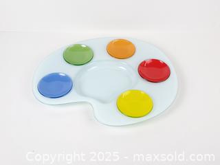 MaxSold Auction: Italian Glass Artist Palette Serving Platter Set - Toronto (Ontario, Canada) SELLER MANAGED Downsizing Online Auction - Esandar Drive (STORAGE)