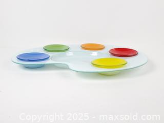 MaxSold Auction: Italian Glass Artist Palette Serving Platter Set - Toronto (Ontario, Canada) SELLER MANAGED Downsizing Online Auction - Esandar Drive (STORAGE)