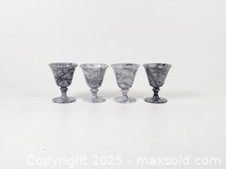MaxSold Auction: Polished Natural Marble Stone Goblets, Set of 4 - Toronto (Ontario, Canada) SELLER MANAGED Downsizing Online Auction - Esandar Drive (STORAGE)