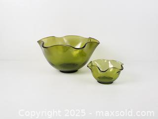 MaxSold Auction: Vintage Anchor Hocking Olive Green Chip-n-Dip Set - Toronto (Ontario, Canada) SELLER MANAGED Downsizing Online Auction - Esandar Drive (STORAGE)