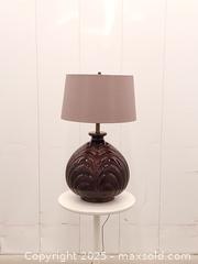 MaxSold Auction: Vintage Large Maroon Glazed Ceramic Art Deco-Style Table Lamp - Toronto (Ontario, Canada) SELLER MANAGED Downsizing Online Auction - Esandar Drive (STORAGE)