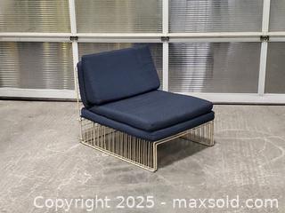 MaxSold Auction: Vintage Wired Modernist Lounge Chair with Footstool - Toronto (Ontario, Canada) SELLER MANAGED Downsizing Online Auction - Esandar Drive (STORAGE)