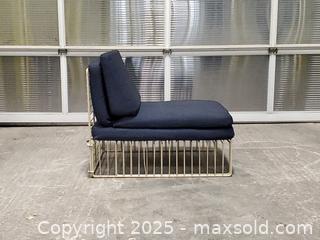 MaxSold Auction: Vintage Wired Modernist Lounge Chair with Footstool - Toronto (Ontario, Canada) SELLER MANAGED Downsizing Online Auction - Esandar Drive (STORAGE)
