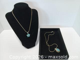 MaxSold Auction: 2x Sterling Silver Necklace and Pendant Set - Blue - Lakeland (Florida, USA) SELLER MANAGED Reseller Online Auction - Dove Meadow Trail