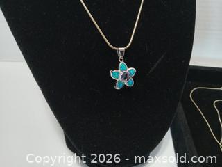 MaxSold Auction: 2x Sterling Silver Necklace and Pendant Set - Blue - Lakeland (Florida, USA) SELLER MANAGED Reseller Online Auction - Dove Meadow Trail