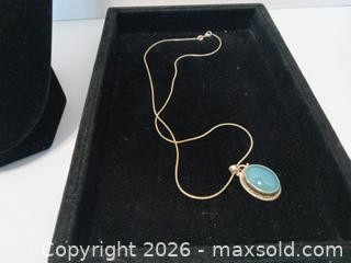 MaxSold Auction: 2x Sterling Silver Necklace and Pendant Set - Blue - Lakeland (Florida, USA) SELLER MANAGED Reseller Online Auction - Dove Meadow Trail