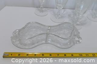 MaxSold Auction: Large lot of Antique Etched Glass - Lakeland (Florida, USA) SELLER MANAGED Reseller Online Auction - Dove Meadow Trail