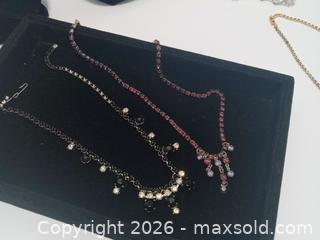 MaxSold Auction: Vintage Colored Rhinestone Necklaces - Lakeland (Florida, USA) SELLER MANAGED Reseller Online Auction - Dove Meadow Trail