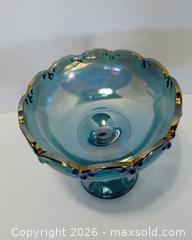 MaxSold Auction: Vintage Indiana Carnival Blue Glass Garland Compote  - Lakeland (Florida, USA) SELLER MANAGED Reseller Online Auction - Dove Meadow Trail