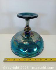MaxSold Auction: Vintage Indiana Carnival Blue Glass Garland Compote  - Lakeland (Florida, USA) SELLER MANAGED Reseller Online Auction - Dove Meadow Trail