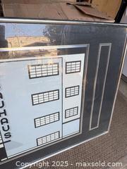 MaxSold Auction: Bauhaus Modernist Building Framed Print in Chrome Frame - Los Angeles (California, USA) PARTNER MANAGED Downsizing Online Auction - West 88th Place