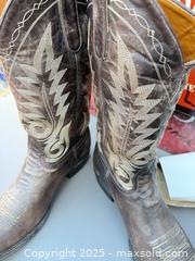 MaxSold Auction: Brown Leather Western Cowboy Boots with Embroidered Upper - Los Angeles (California, USA) PARTNER MANAGED Downsizing Online Auction - West 88th Place