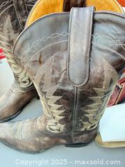 MaxSold Auction: Brown Leather Western Cowboy Boots with Embroidered Upper - Los Angeles (California, USA) PARTNER MANAGED Downsizing Online Auction - West 88th Place