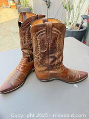 MaxSold Auction: Brown Two-Tone Leather Western Cowboy Boots, Mid-Calf - Los Angeles (California, USA) PARTNER MANAGED Downsizing Online Auction - W 88th Place