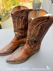 MaxSold Auction: Brown Two-Tone Leather Western Cowboy Boots, Mid-Calf - Los Angeles (California, USA) PARTNER MANAGED Downsizing Online Auction - W 88th Place