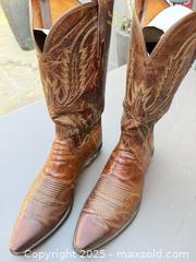 MaxSold Auction: Brown Two-Tone Leather Western Cowboy Boots, Mid-Calf - Los Angeles (California, USA) PARTNER MANAGED Downsizing Online Auction - W 88th Place