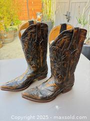 MaxSold Auction: Distressed Black & Brown Leather Western Cowboy Boots, Made in Mexico - Los Angeles (California, USA) PARTNER MANAGED Downsizing Online Auction - West 88th Place