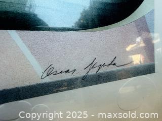 MaxSold Auction: Framed Signed Floral Art Print, Stylized Iris, Approx. 30 x 24 in - Los Angeles (California, USA) PARTNER MANAGED Downsizing Online Auction - West 88th Place