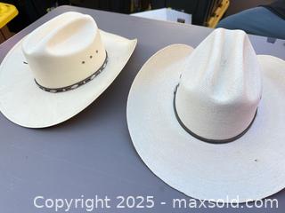 MaxSold Auction: Lot of 2 Straw Western Cowboy Hats - Los Angeles (California, USA) PARTNER MANAGED Downsizing Online Auction - West 88th Place