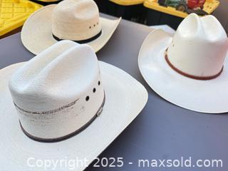 MaxSold Auction: Lot of 3 Natural Straw Cowboy/Western Hats - Los Angeles (California, USA) PARTNER MANAGED Downsizing Online Auction - West 88th Place