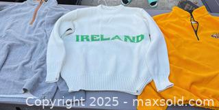 MaxSold Auction: Lot of 3 Sweaters/Pullovers — Celtic Heritage, Disney, No Tag - Los Angeles (California, USA) PARTNER MANAGED Downsizing Online Auction - W 88th Place
