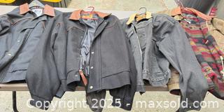 MaxSold Auction: Lot of 4 Men's Jackets — Mixed Wool, Denim & Canvas - Los Angeles (California, USA) PARTNER MANAGED Downsizing Online Auction - West 88th Place