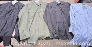MaxSold Auction: Lot of 4 Men's Long-Sleeve Western Button-Up Shirts, Size L - Los Angeles (California, USA) PARTNER MANAGED Downsizing Online Auction - West 88th Place