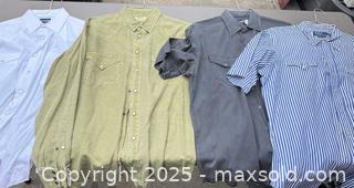 MaxSold Auction: Lot of 4 Men's Western/Casual Button-Up Shirts, Size L - Los Angeles (California, USA) PARTNER MANAGED Downsizing Online Auction - West 88th Place