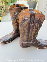 MaxSold Auction: Lucchese 10 D Brown Crocodile/Alligator Western Cowboy Boots - Los Angeles (California, USA) PARTNER MANAGED Downsizing Online Auction - W 88th Place