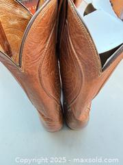 MaxSold Auction: Lucchese (likely) Brown Full-Grain Leather Western Pull-On Boots, Size 10 D - Los Angeles (California, USA) PARTNER MANAGED Downsizing Online Auction - West 88th Place