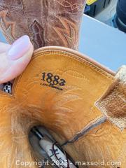 MaxSold Auction: Lucchese (likely) Men's Brown Leather Snip Toe Western Boots, Size 10D - Los Angeles (California, USA) PARTNER MANAGED Downsizing Online Auction - West 88th Place