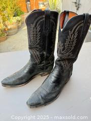 MaxSold Auction: Lucchese Men's 10 D Black Leather Western Cowboy Boots - Los Angeles (California, USA) PARTNER MANAGED Downsizing Online Auction - W 88th Place