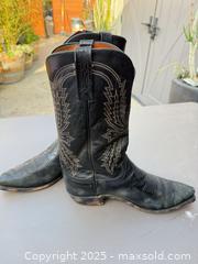 MaxSold Auction: Lucchese Men's 10 D Black Leather Western Cowboy Boots - Los Angeles (California, USA) PARTNER MANAGED Downsizing Online Auction - W 88th Place