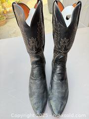 MaxSold Auction: Lucchese Men's 10 D Black Leather Western Cowboy Boots - Los Angeles (California, USA) PARTNER MANAGED Downsizing Online Auction - W 88th Place