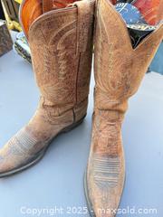 MaxSold Auction: Lucchese Tan Distressed Leather Western Cowboy Boots Size 10 - Los Angeles (California, USA) PARTNER MANAGED Downsizing Online Auction - West 88th Place