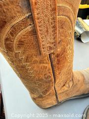MaxSold Auction: Lucchese Tan Distressed Leather Western Cowboy Boots Size 10 - Los Angeles (California, USA) PARTNER MANAGED Downsizing Online Auction - West 88th Place