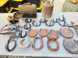 MaxSold Auction: Mixed Lot: Horseshoes, Spurs, Vintage Kodak Camera & Tools - Los Angeles (California, USA) PARTNER MANAGED Downsizing Online Auction - West 88th Place